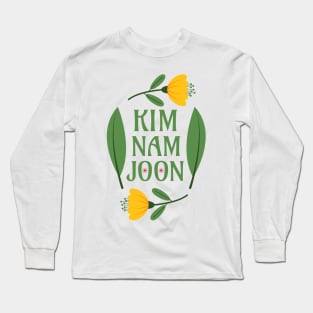 Kim Namjoon - RM The Rapper BTS Army Greenery Boho Flower Long Sleeve T-Shirt